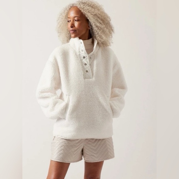 NWT! Athleta Women’s Magnolia White Cozy Snap Sherpa Sweatshirt - Size 2X - Picture 6 of 6